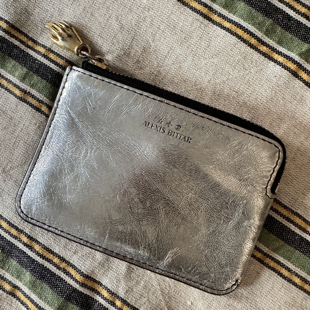 Alexis Bittar Metallic Silver Pouch - Picture 1 of 9